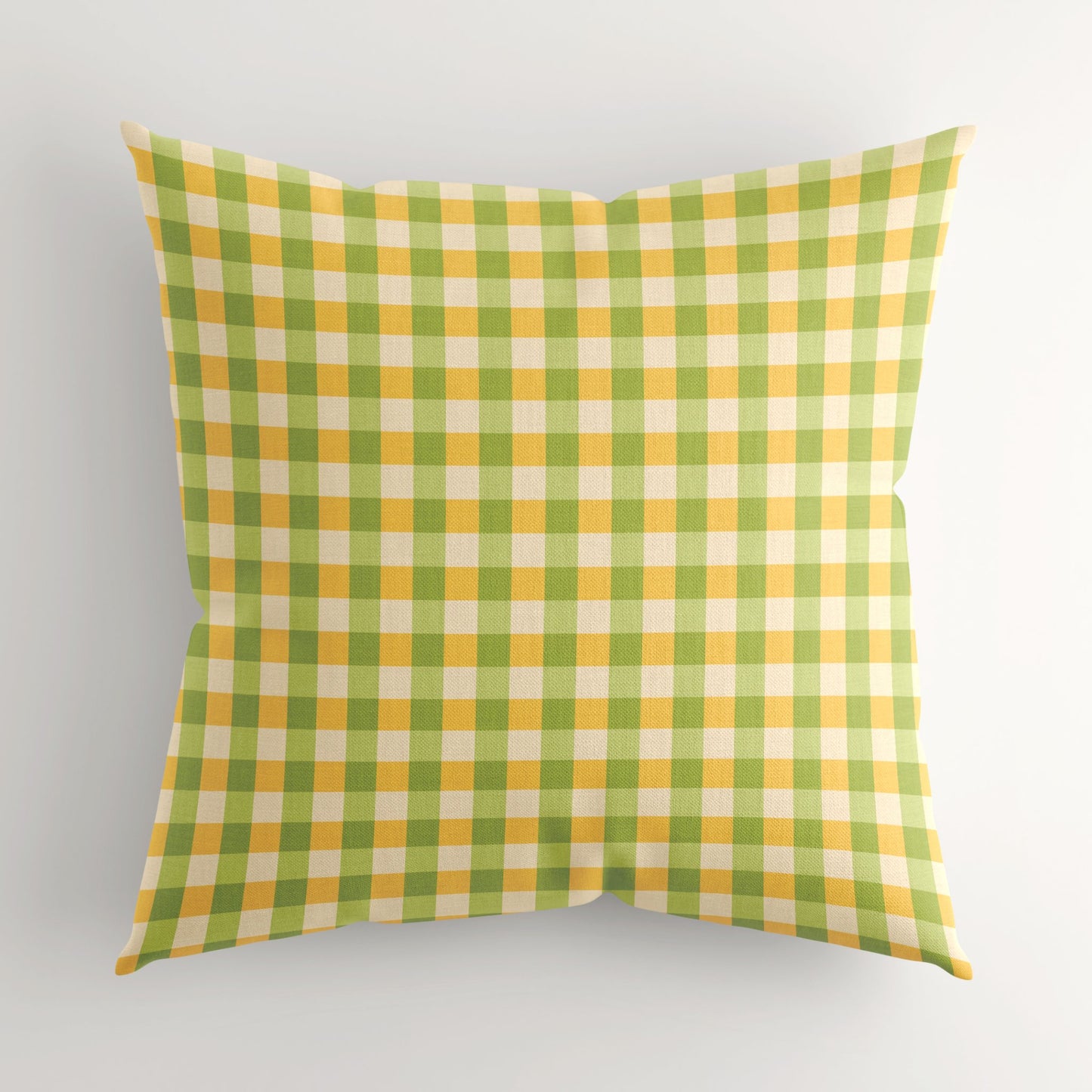 Gingham Cushion Cover Shades of Citrus - Eleanor Antonio