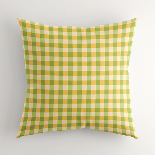 Gingham Cushion Cover Shades of Citrus - Eleanor Antonio