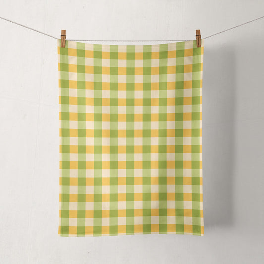 Gingham Tea Towel Shades of Citrus - Eleanor Antonio