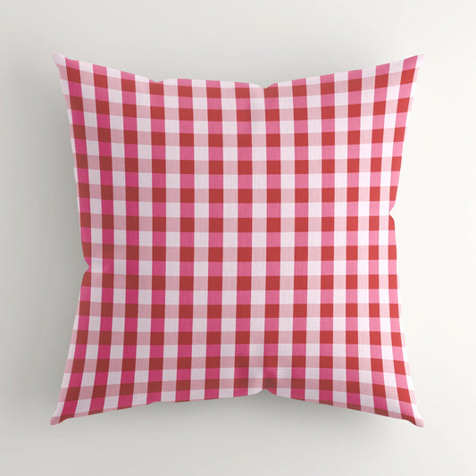 Gingham Cushion Cover Shades of Red - Eleanor Antonio